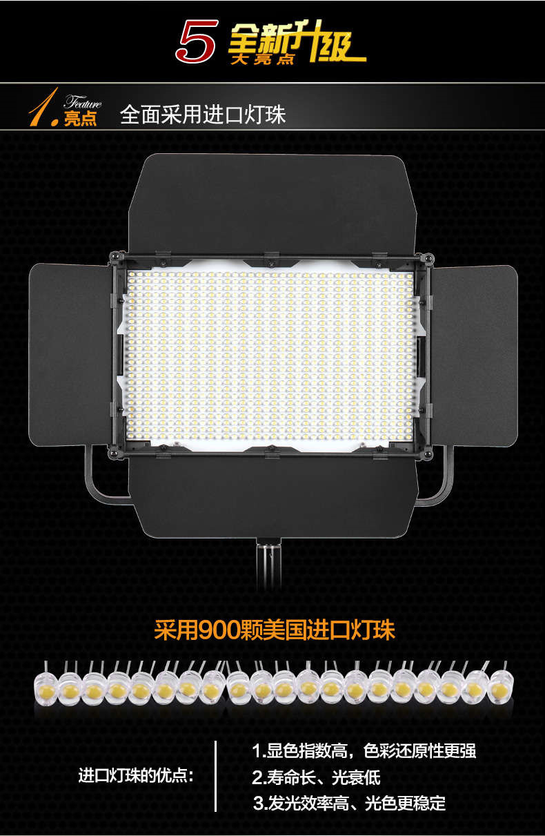 Tolifo圖立方GK-J-900SB極光LED影視燈27W雙調(diào)光