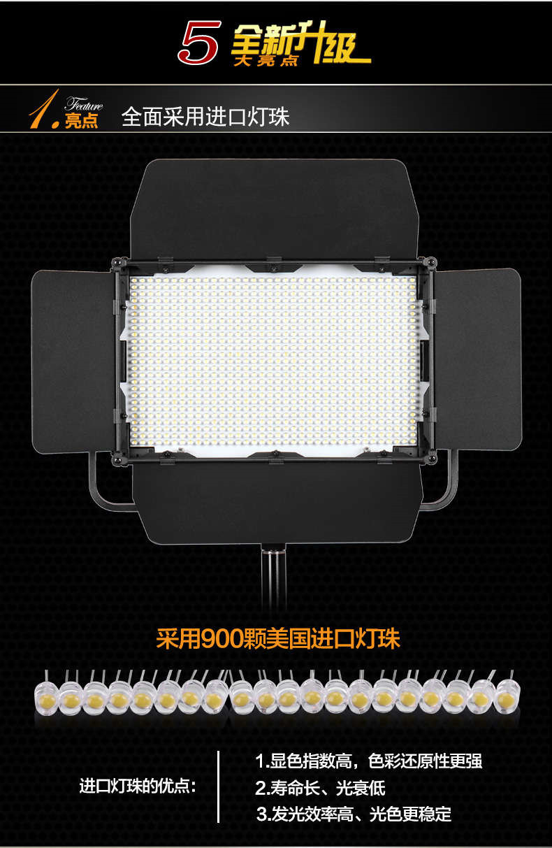 Tolifo圖立方GK-J-900SS極光LED影視燈54W單調(diào)光