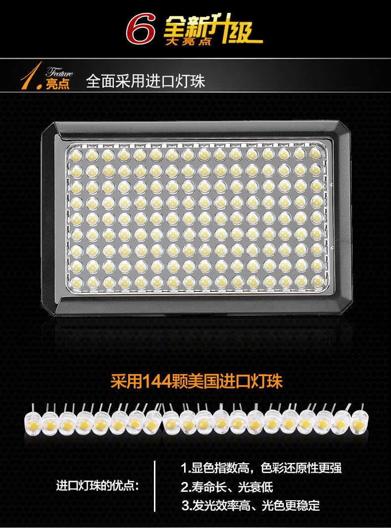 Tolifo圖立方PT-144S魅影LED機(jī)頂補(bǔ)光燈144顆燈珠