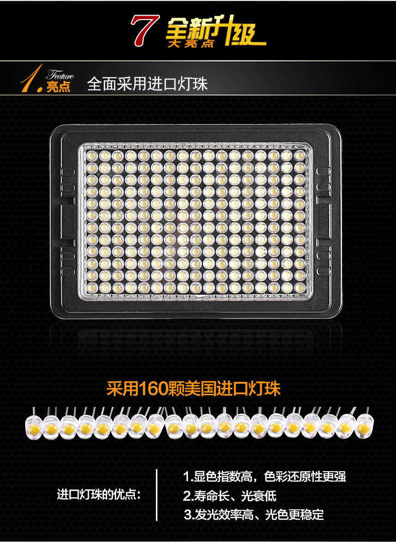 Tolifo圖立方PT-C-160S魅影LED機頂補光燈單調(diào)光