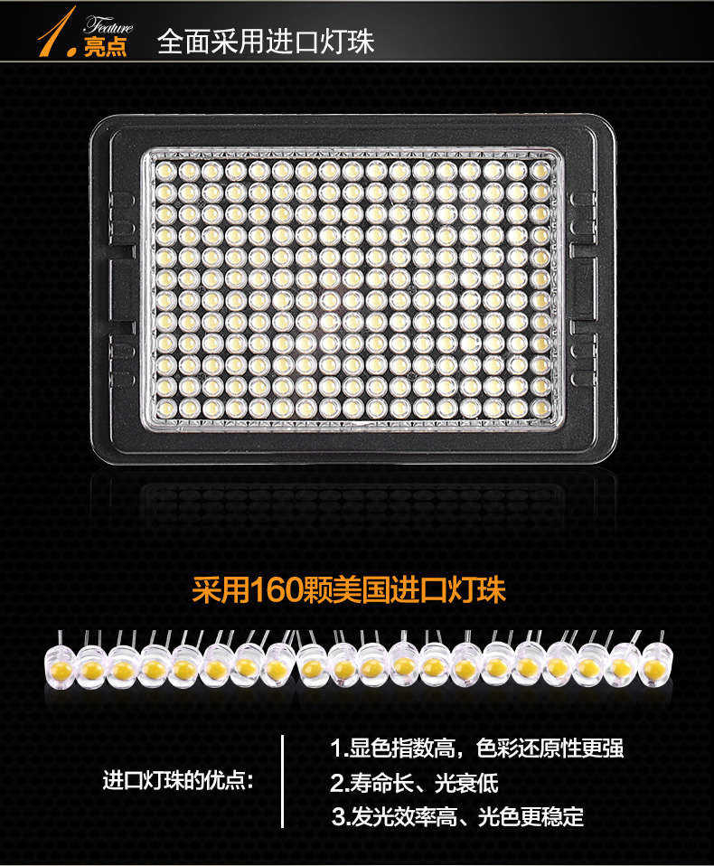 Tolifo圖立方PT-C-160S魅影LED機(jī)頂補(bǔ)光燈單調(diào)光